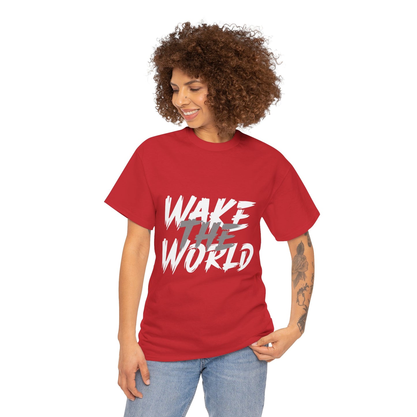 Wake the World Motivational T-Shirt — Positive Energy Quote Tee