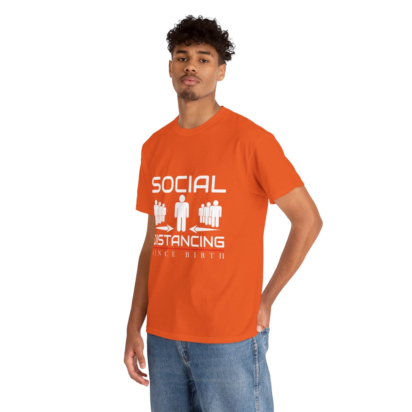 Introvert Humor Tee — "Social Distancing Since Birth"