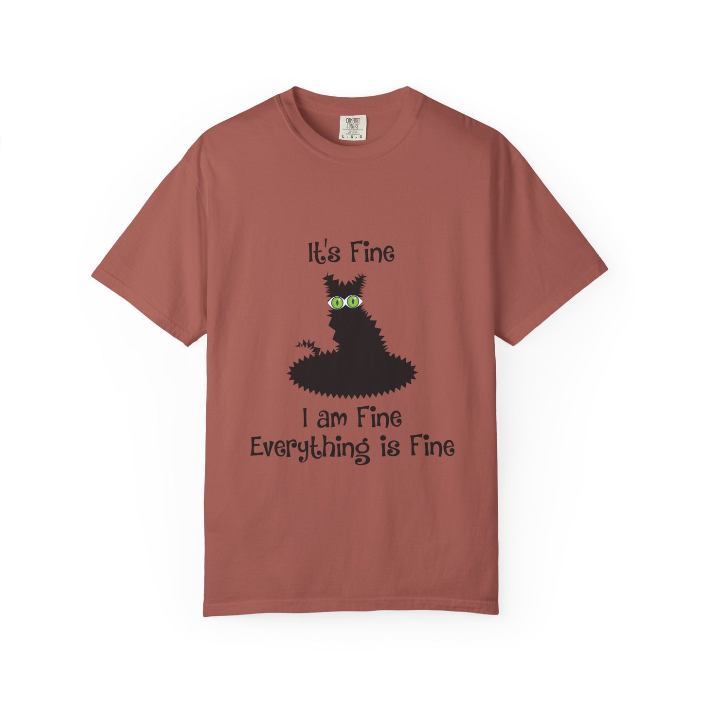 Halloween Cat T-Shirt — "It's Fine, I am Fine, Everything is Fine" Graphic Tee