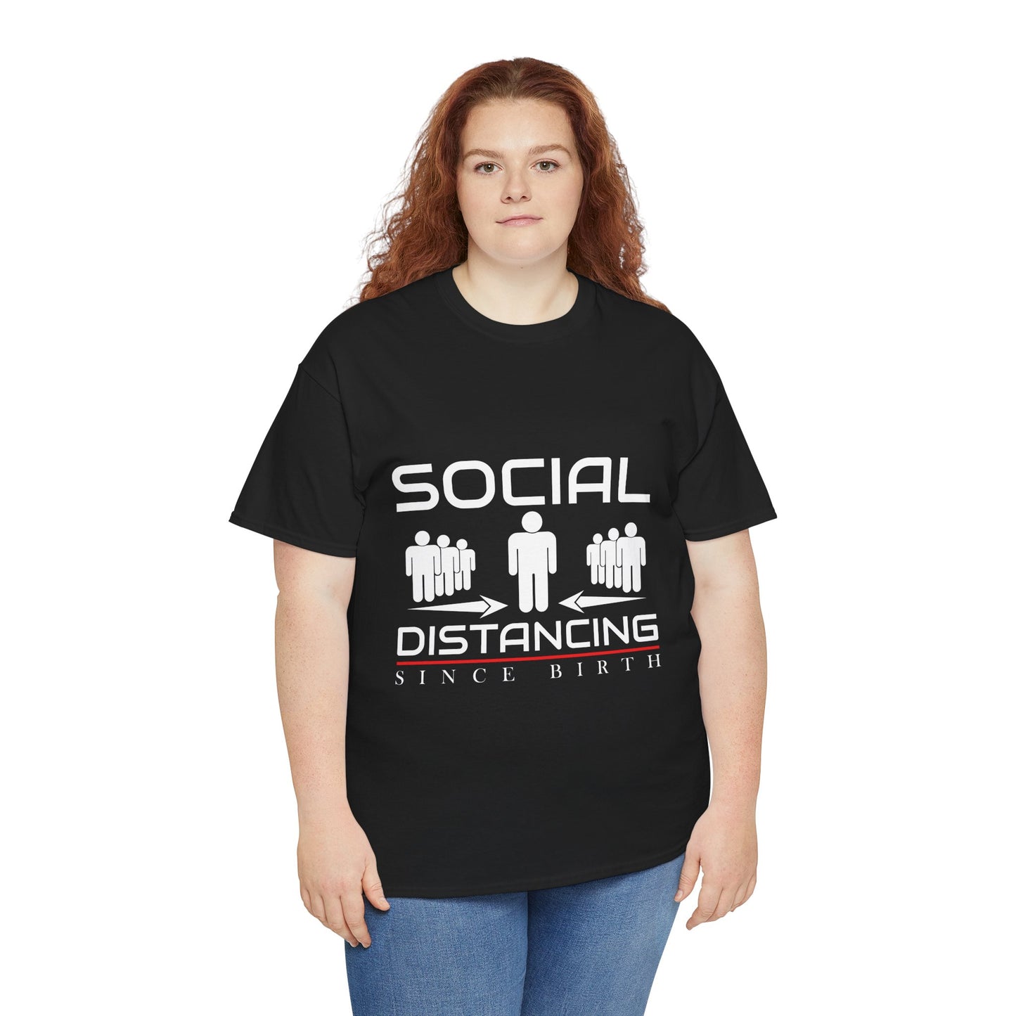 Introvert Humor Tee — "Social Distancing Since Birth"