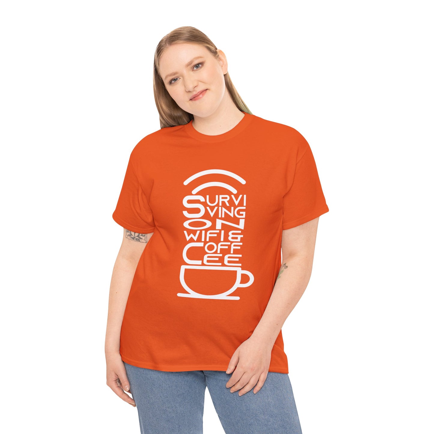 Digital Nomad Tee — "Surviving on Coffee and WiFi" Funny Travel Shirt