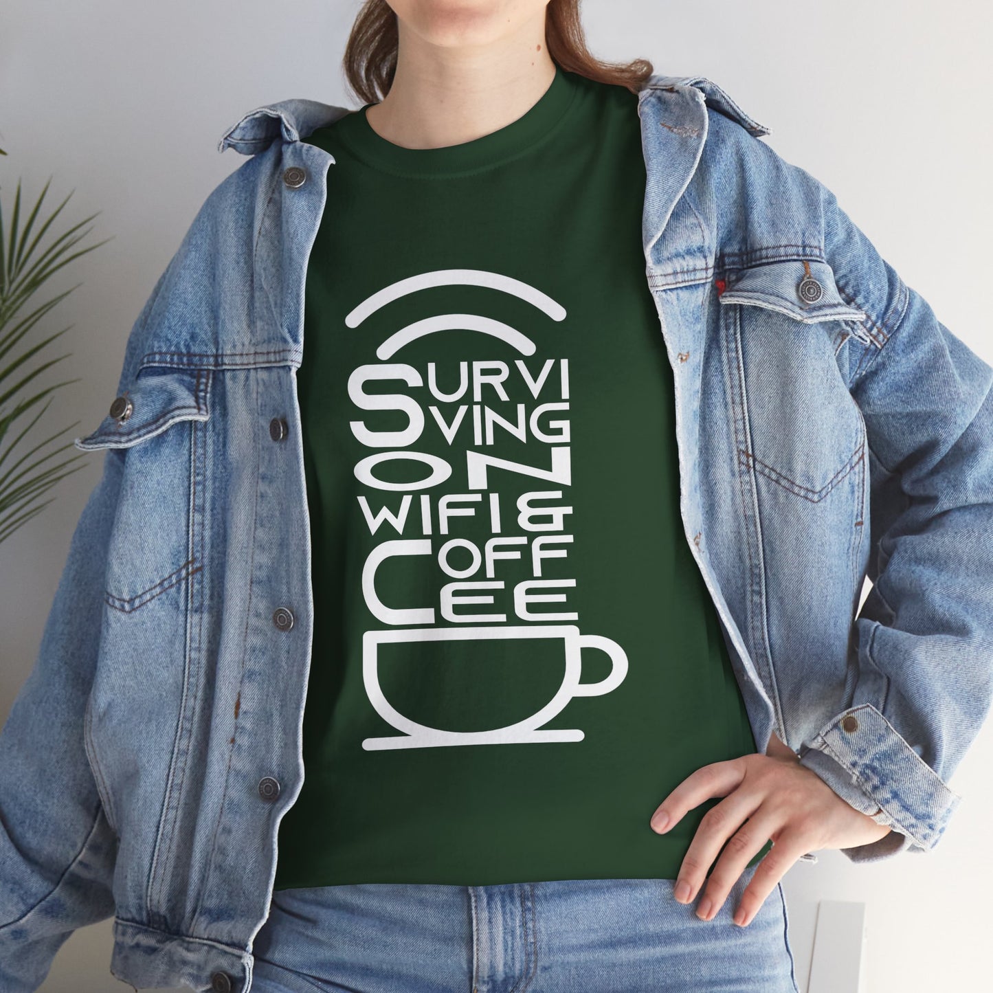 Digital Nomad Tee — "Surviving on Coffee and WiFi" Funny Travel Shirt