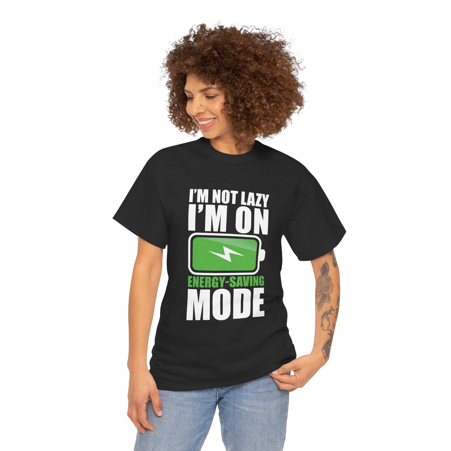 Energy-Saving Mode T-Shirt — "I'm Not Lazy, I'm On Energy-Saving Mode" Funny Graphic Tee