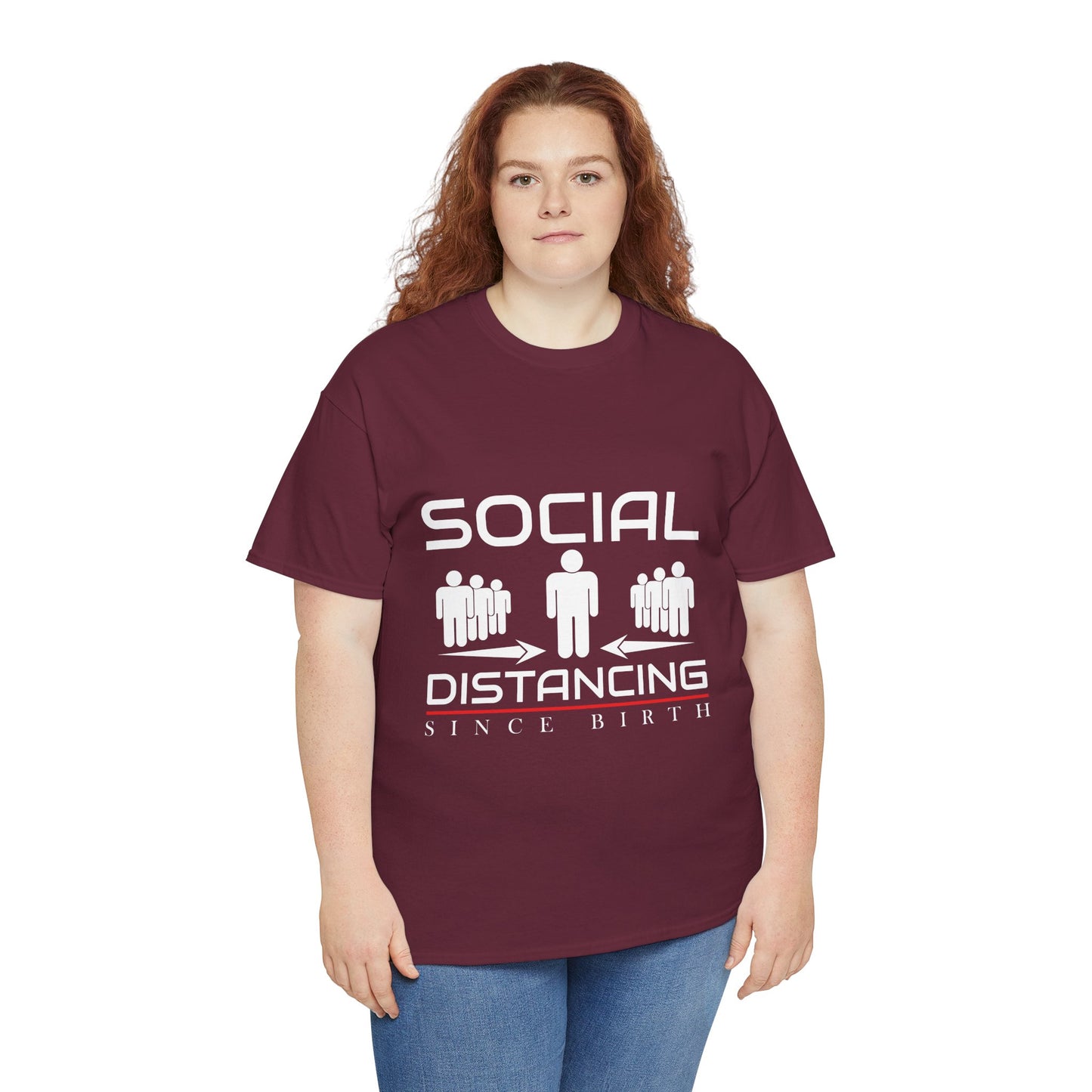Introvert Humor Tee — "Social Distancing Since Birth"