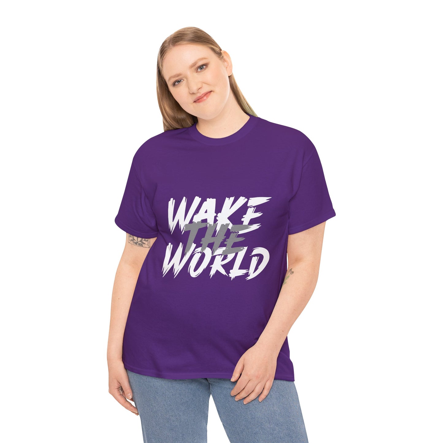 Wake the World Motivational T-Shirt — Positive Energy Quote Tee