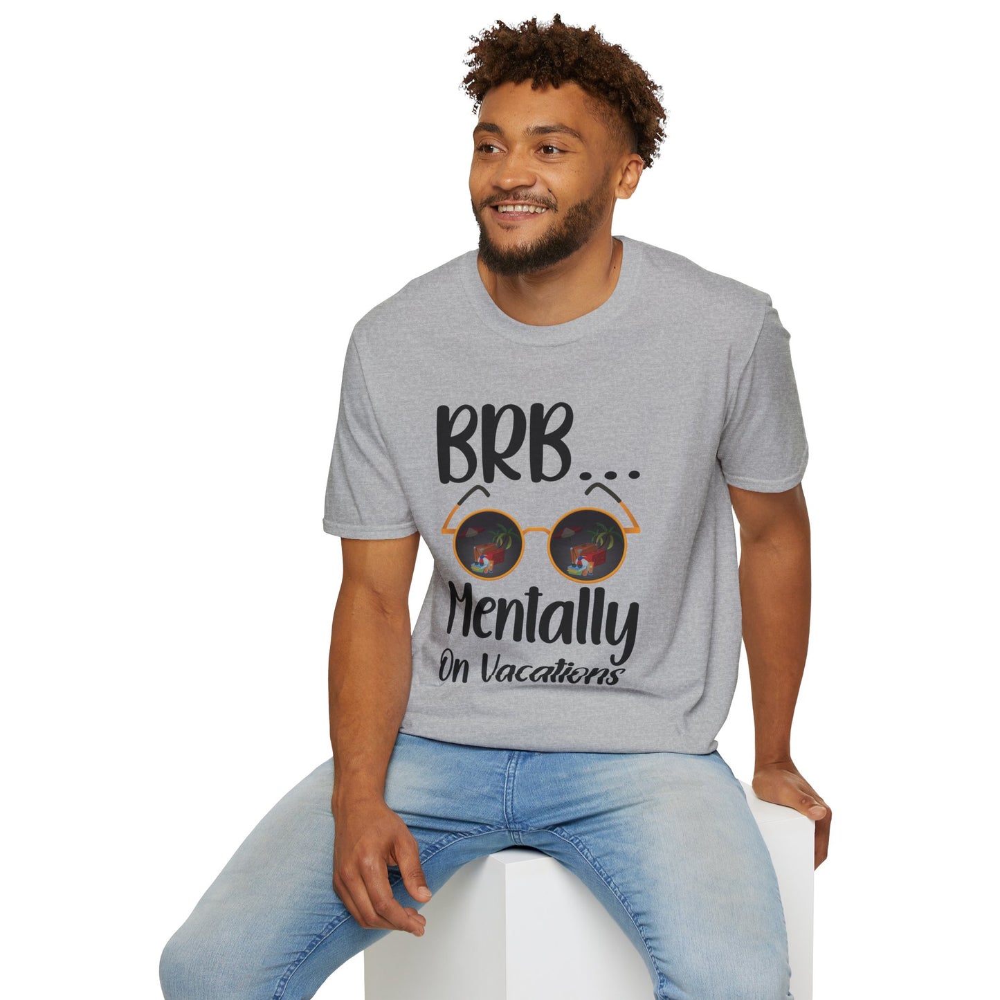 BRB Mentally on Vacation Graphic T‑Shirt — Funny Chill Mood Tee