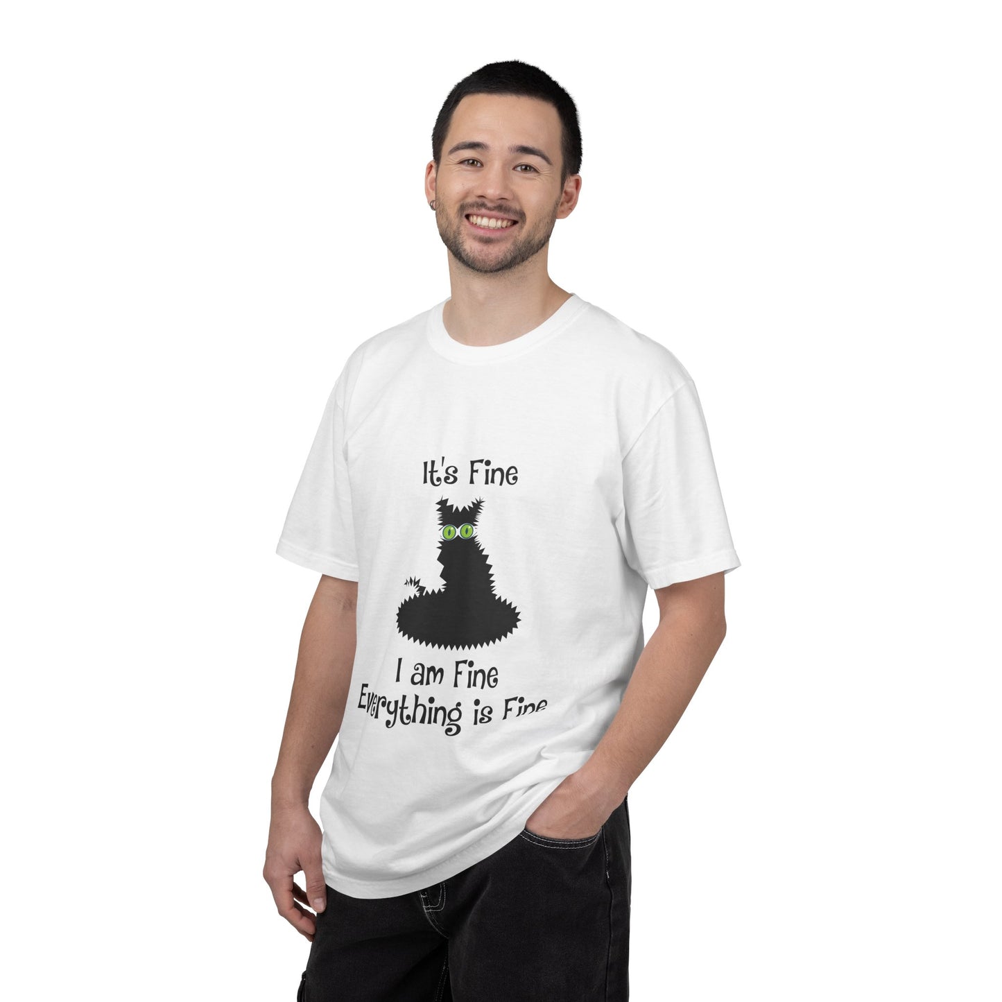 Halloween Cat T-Shirt — "It's Fine, I am Fine, Everything is Fine" Graphic Tee