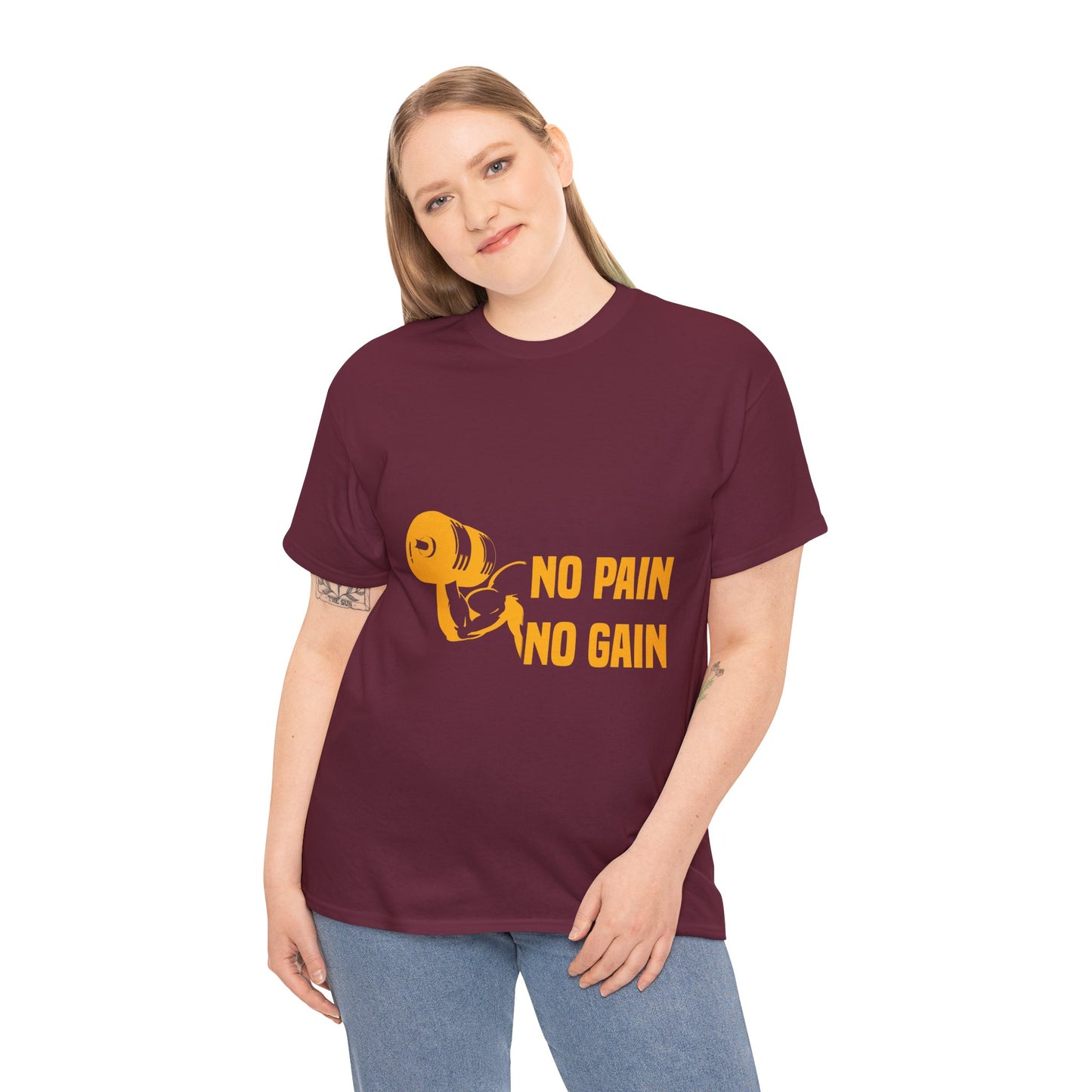 No Pain No Gain Motivational Fitness Tee
