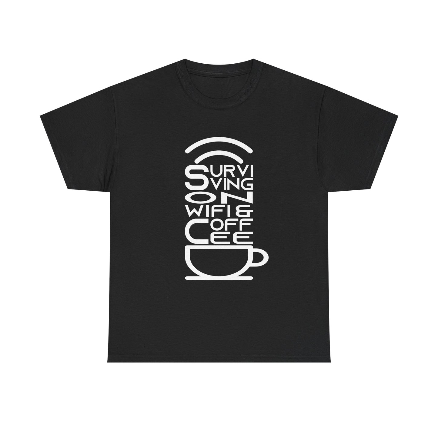 Digital Nomad Tee — "Surviving on Coffee and WiFi" Funny Travel Shirt