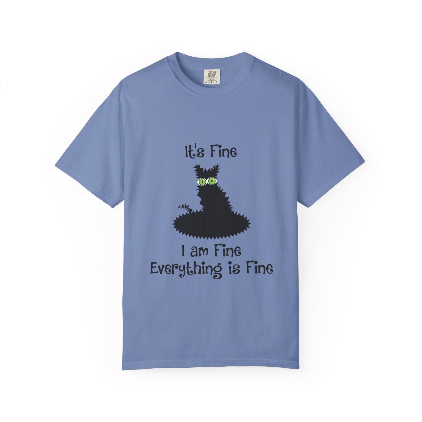Halloween Cat T-Shirt — "It's Fine, I am Fine, Everything is Fine" Graphic Tee