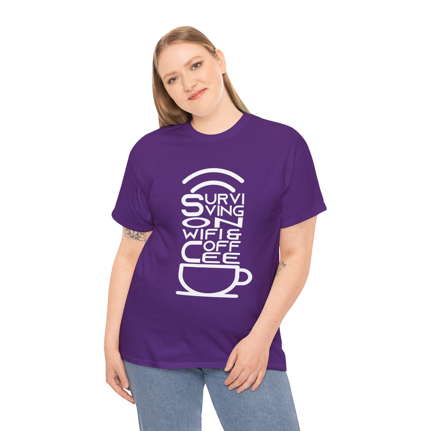 Digital Nomad Tee — "Surviving on Coffee and WiFi" Funny Travel Shirt
