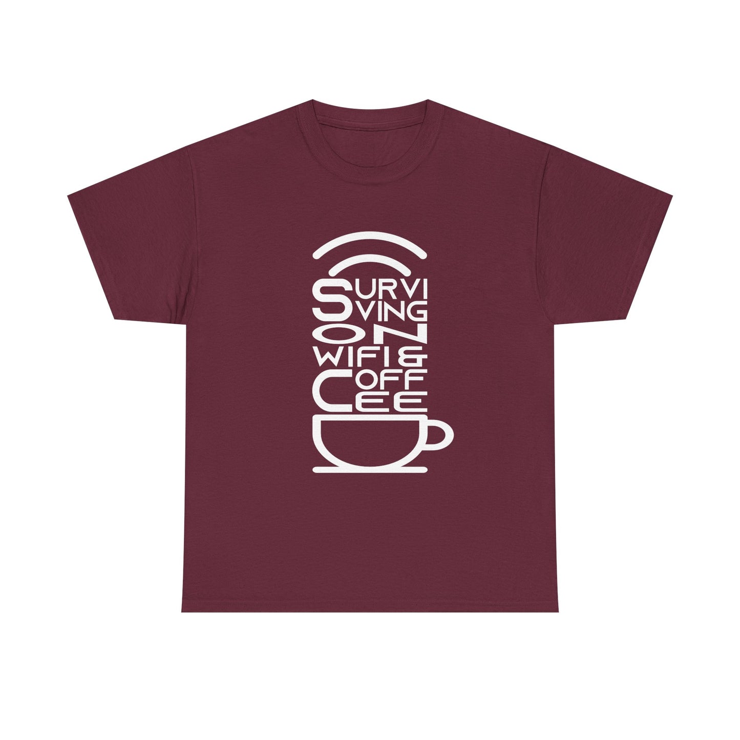 Digital Nomad Tee — "Surviving on Coffee and WiFi" Funny Travel Shirt