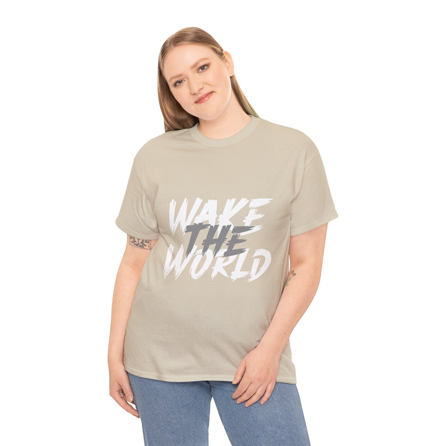 Wake the World Motivational T-Shirt — Positive Energy Quote Tee