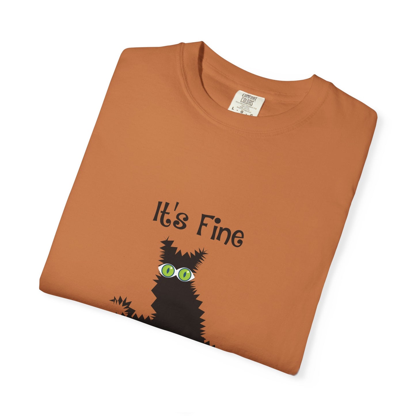 Halloween Cat T-Shirt — "It's Fine, I am Fine, Everything is Fine" Graphic Tee
