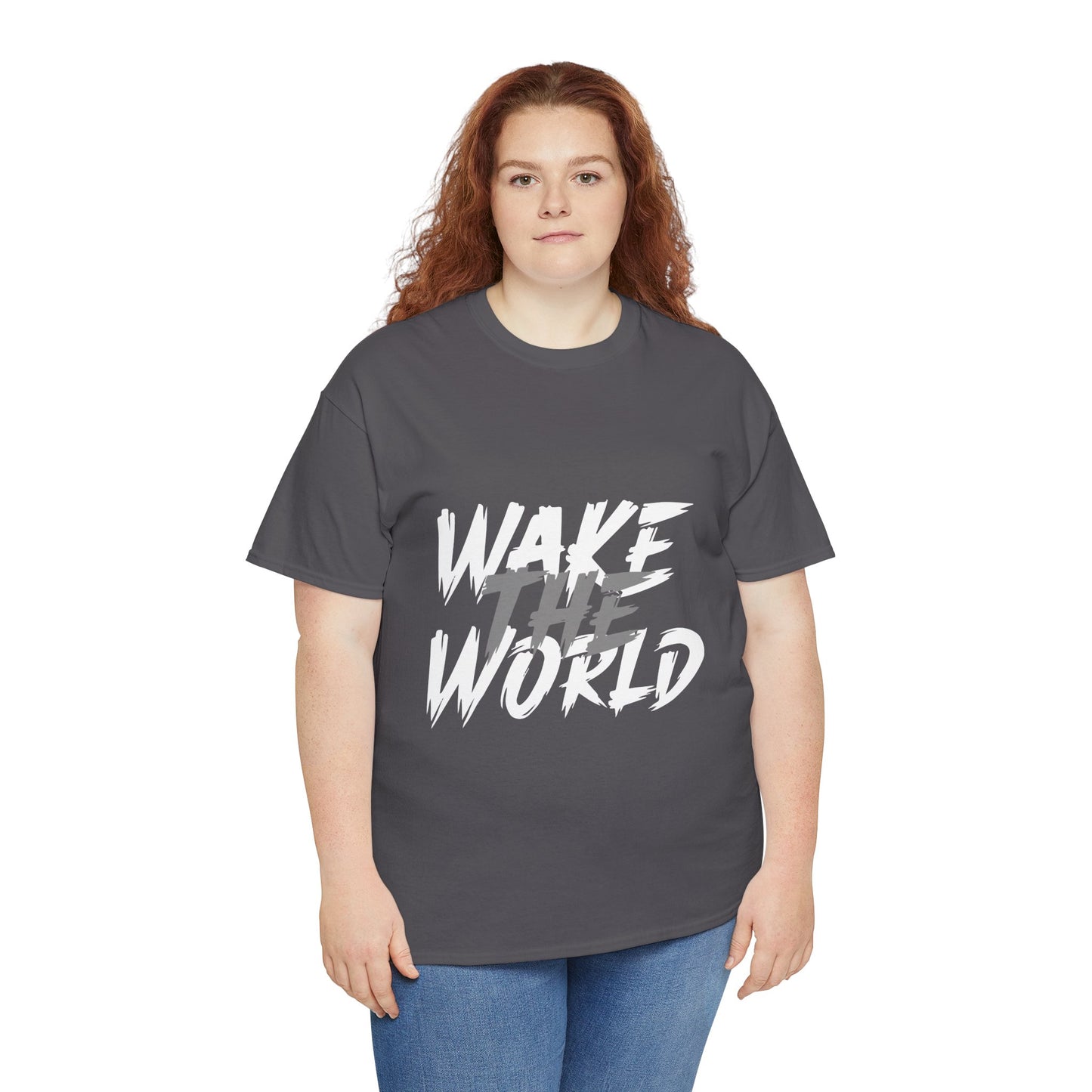 Wake the World Motivational T-Shirt — Positive Energy Quote Tee