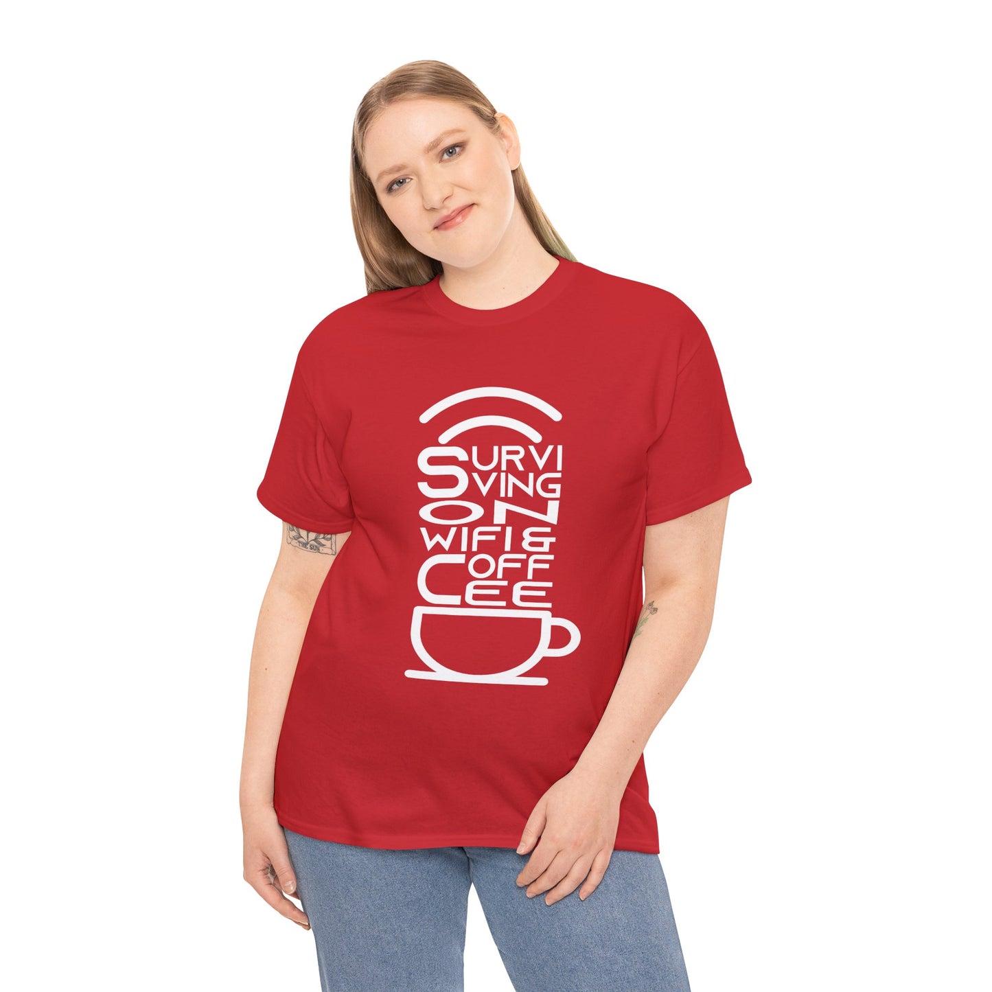 Digital Nomad Tee — "Surviving on Coffee and WiFi" Funny Travel Shirt