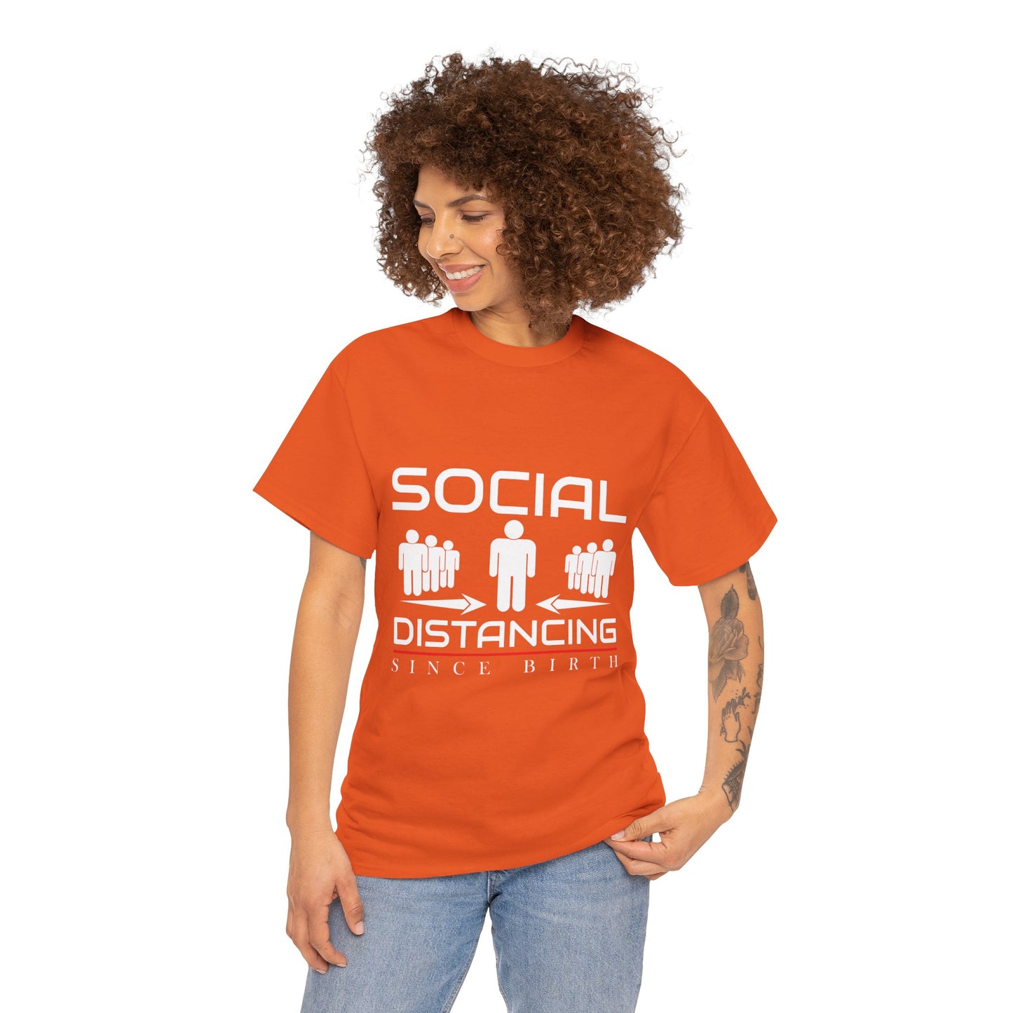 Introvert Humor Tee — "Social Distancing Since Birth"