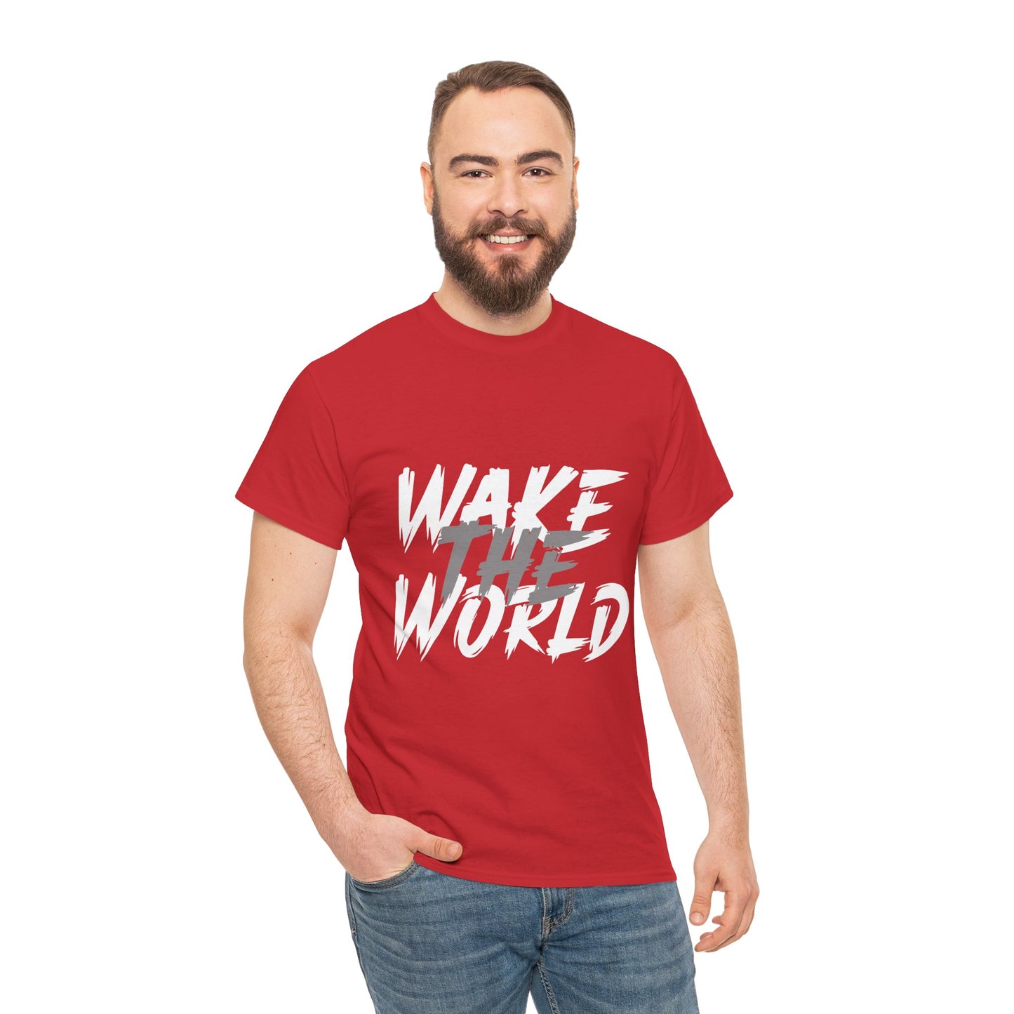 Wake the World Motivational T-Shirt — Positive Energy Quote Tee
