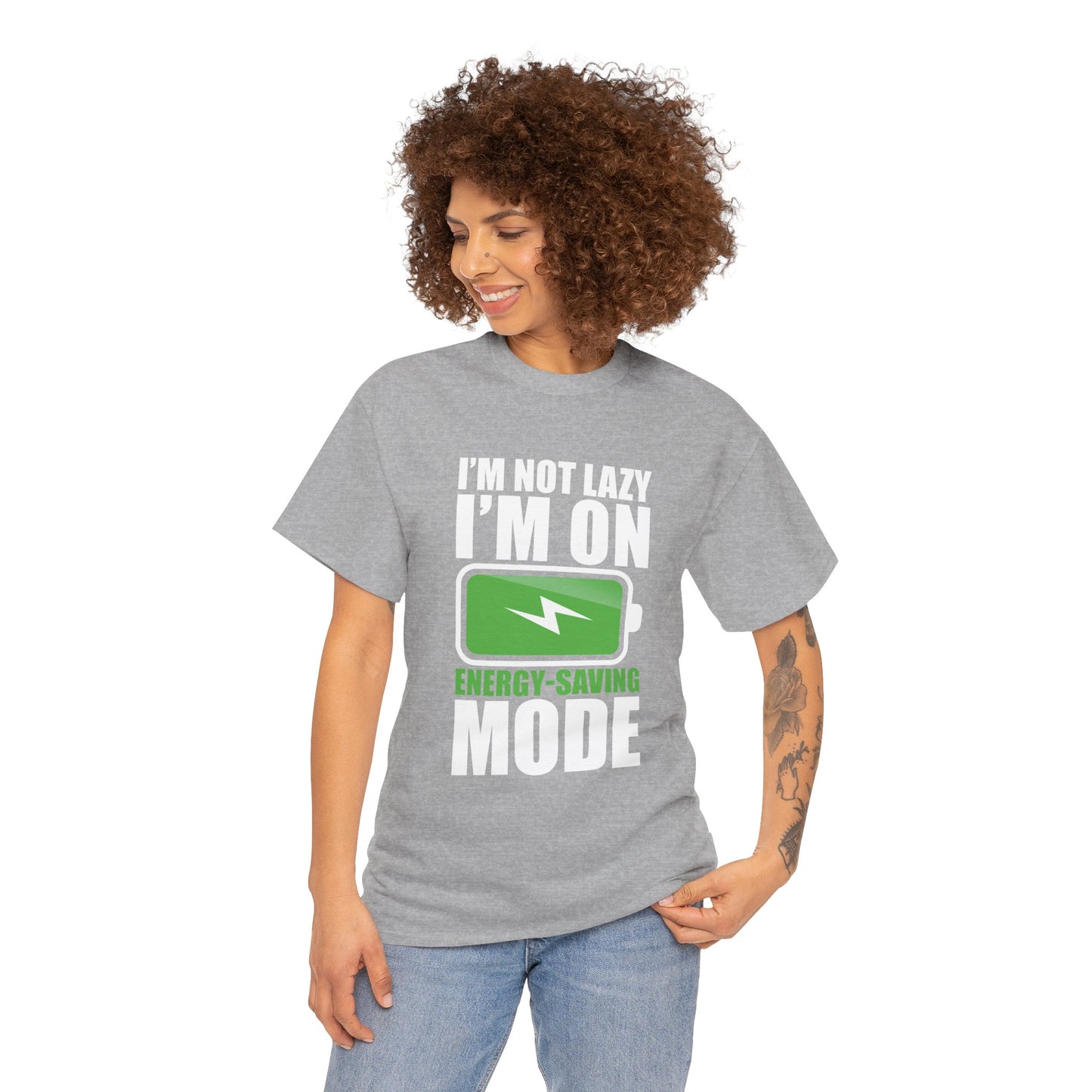 Energy-Saving Mode T-Shirt — "I'm Not Lazy, I'm On Energy-Saving Mode" Funny Graphic Tee