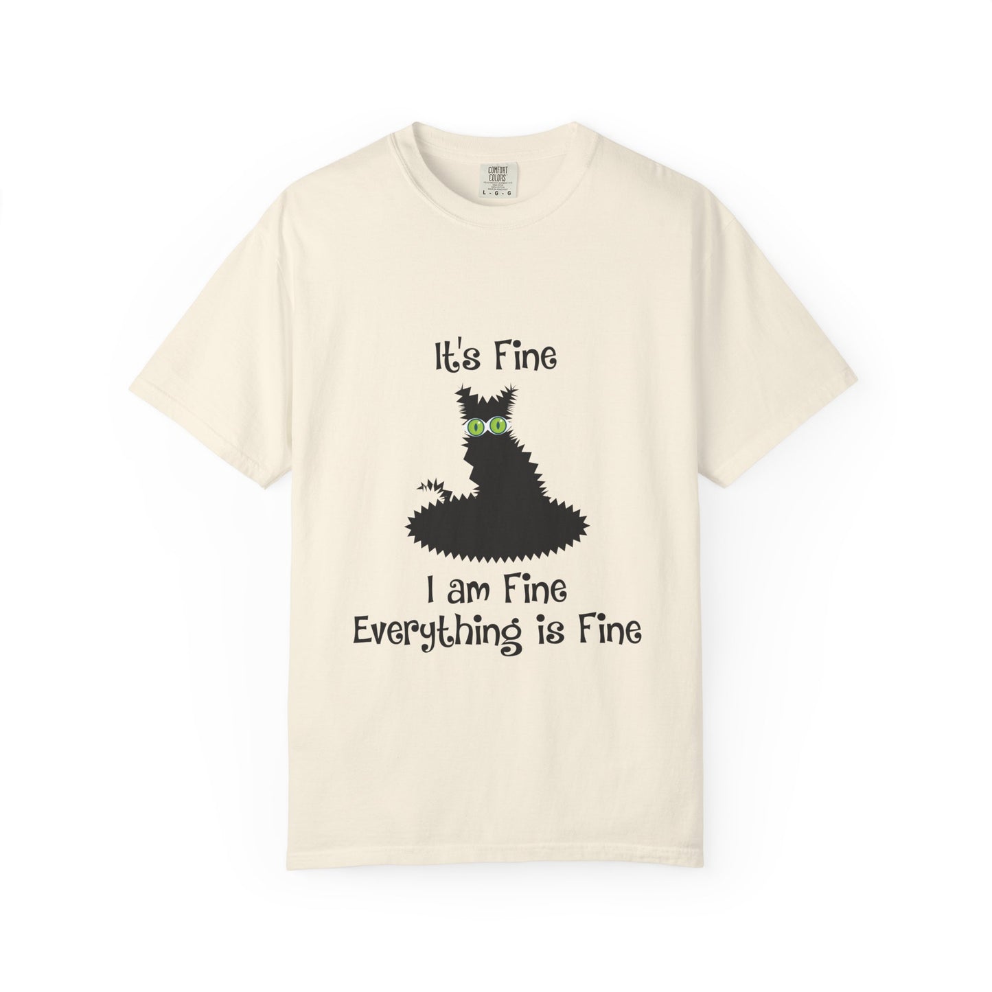 Halloween Cat T-Shirt — "It's Fine, I am Fine, Everything is Fine" Graphic Tee